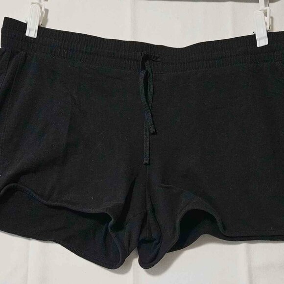 Danskin Now - Women’s Black Cotton Shorts with Drawstring - Picture 1 of 3